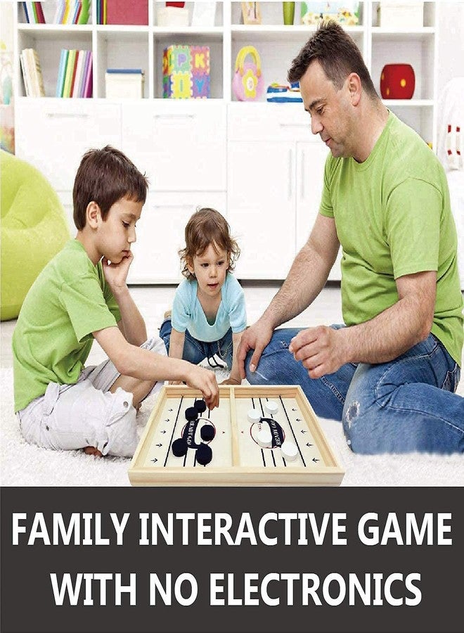 Skywalk Fast Sling Puck Game Board String Hockey Toy | Party Game for Adult Parent Kids Children Family (58 cm, Brown) - Image 3